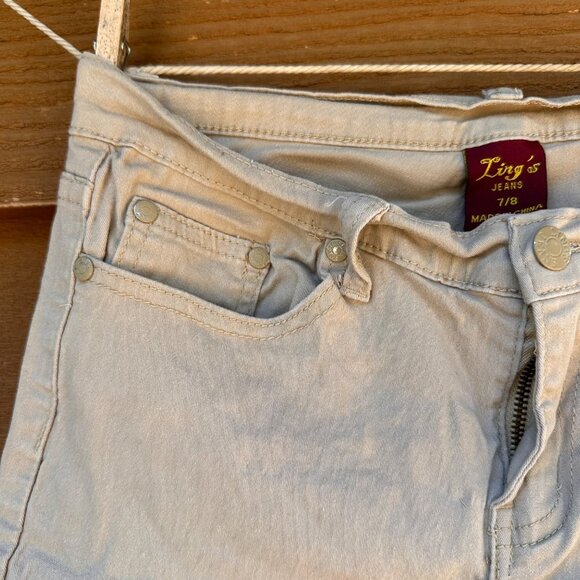 Lings Jeans Womens Tan Stretchy Shorts Size 7/8 Cotton & Spandex - Picture 8 of 12